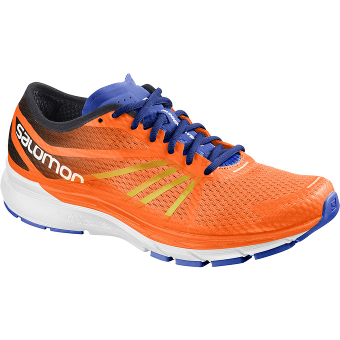 Salomon Israel SONIC RA PRO - Mens Running Shoes - Orange/White (GOUQ-84615)